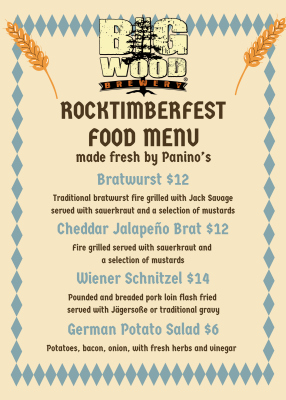 Rocktimberfest Menu